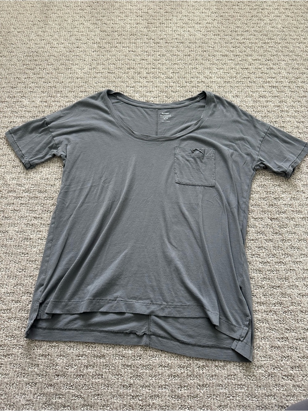 Women's Slate Gray Pocket Tee - Lightweight Short Sleeve Top